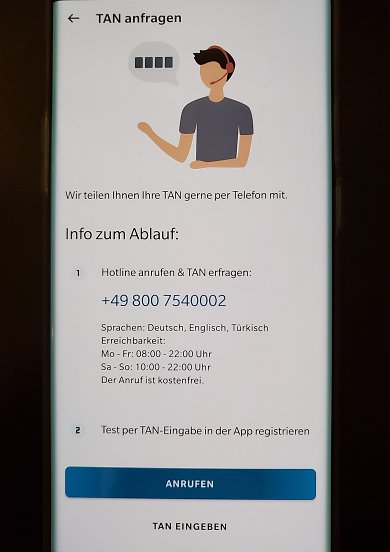 TAN-Abfrage zum Hochladen der anonymisierten Daten zu Begegnungen-