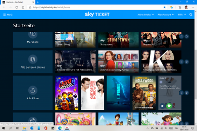 Sky Ticket Webseite Startseite 2 
