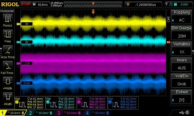 Corsair CX650F im Test - Ripple 3,3- und 5-Volt-Leitung