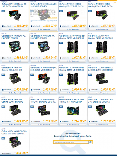 RTX 3090 bei Caseking vom 25.09.