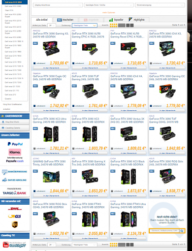 RTX 3090 bei Caseking von 30.09.