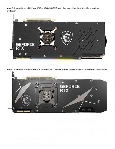 Bilder der MSI RTX 3090, die an den Handel geschickt wurden