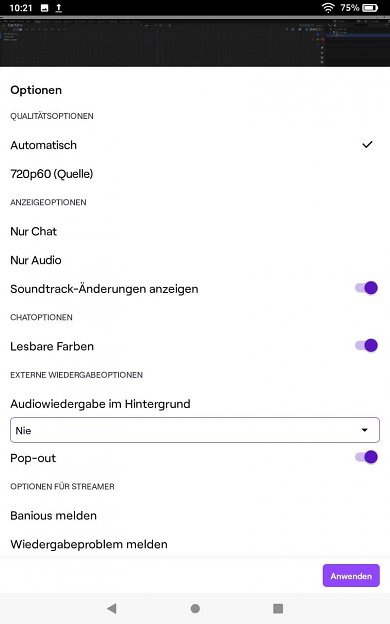 Amazon Fire HD8 Plus Tablet mit Twitch App 720p