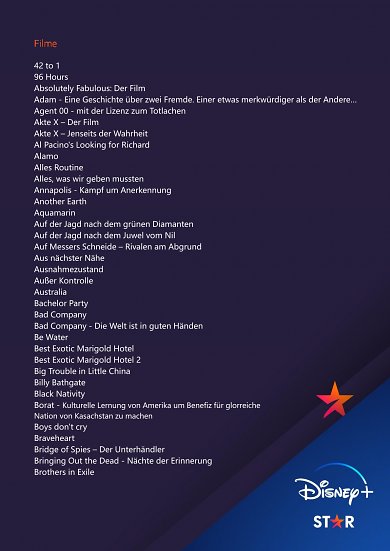 Filme in der Kategorie Star bei Disney Plus 1 