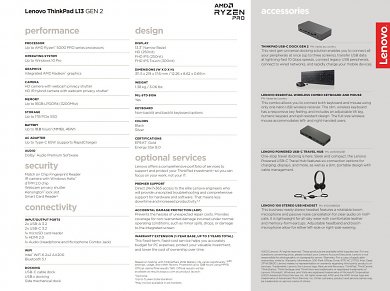Datenblatt Lenovo Thinkpad L13 Gen 2 AMD Ryzen Prozessor