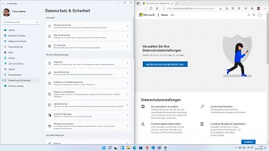 Datenschutz-Einstellungen und Datenschutz-Dashboard.