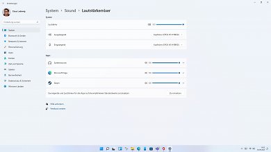 Windows 11 Sound Einstellungen für verschiedene Apps im Lautstärkemixer