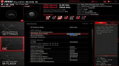 UEFI eines MSI X570 Godlike mit AGESA 1.2.0.7 und externem Taktgeber