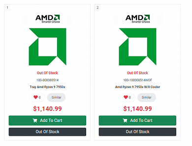 PC Canada Listing Ryzen 7000
