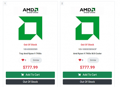 PC Canada Listing Ryzen 7000