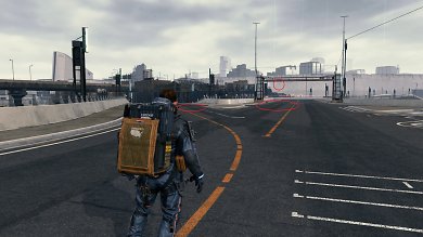 Death Stranding Directors Cut in 4K mit XeSS Performance – Die markierten Texturen flackern mit XeSS störend. Im Hintergrund etwas schwierig zu erkennen: Die dort umherflatternden, teils pixelfeinen Vögel verursachen ein wenig Schmieren. Generell und abseits dessen ist der Bildeindruck indes sauber und knackig.