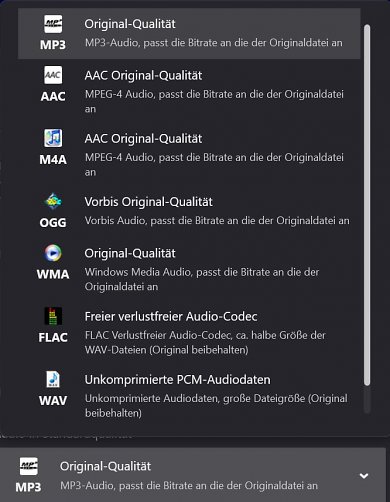 Audials One: Music Codecs.