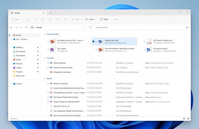 Empfohlene Dateien für Unternehmenskunden im Datei Explorer von Windows 11 Version 23H2.