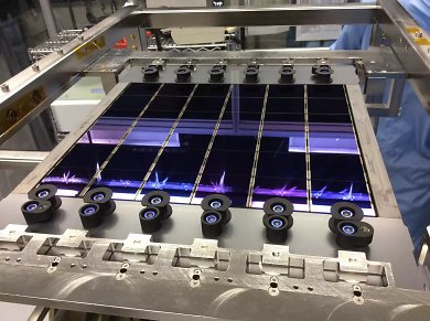 Testmodell der Brennebene der VIS-Kamera mit 36 CCDs.
