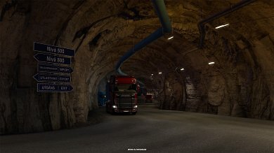 Truck im unterirdischen Eisenerzbergwerk im Euro Truck Simulator 2.