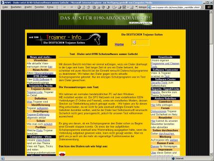 Die Webseite Trojanerinfo.de
