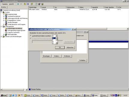 HD-Manager: Windows 2000/XP besitzt einen Festplatten-Manager, mit dem sich Laufwerksbuchstaben ändern lassen.