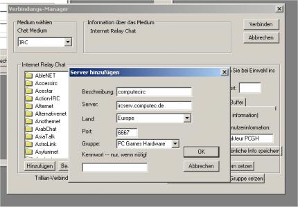 IRC einrichten: Damit Sie uns im Server-Dschungel besser finden, legen Sie die Gruppe 'PC Games Hardware' an.