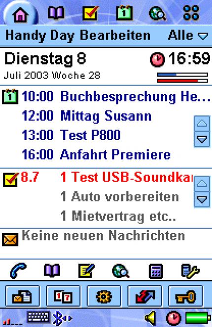 Das P800 verfügt über einen Aufgabenplaner.
