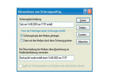 Praxis-Schritt 3: Das Backup lässt sich automatisieren. Der Zeitplan kann nach Belieben eingestellt werden.