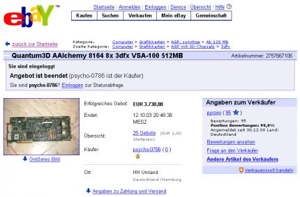 Eine besondere Grafikkarte bei Ebay