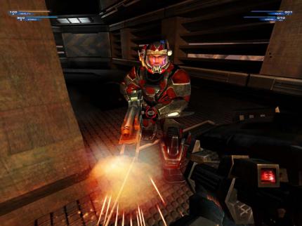 Unreal-2-Analyse: Die Engine in Unreal 2 arbeitet mit vorberechneten Lichteffekten in einem begrenzten Farbraum. Überbelichtungseffekte oder eine dynamische Selbstschattierung der Charaktere gibt es nicht.