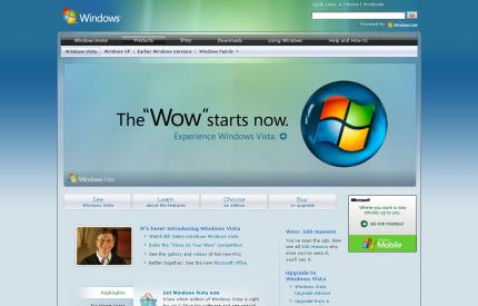 Startseite der neuen Vista-Webseite.