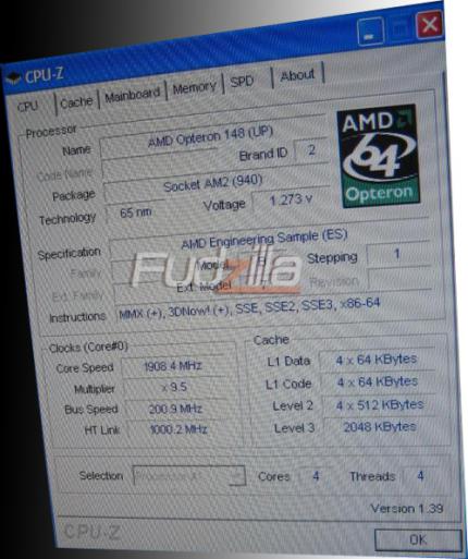 Webseite Fudzilla zeigt CPU-Z-Bilder einer Agena-CPU (Update: erste Benchmarks?)