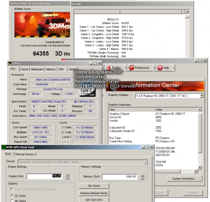 3DMark 2001 mit einer einzelnen HD 2900 XT 1024 (Bild: Xtremesystems)