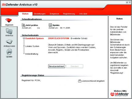 Bitdefender Antivirus v10: Screenshot