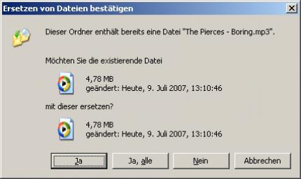 Klicken Sie auf 'Nein' und halten Sie dabei die Umschalttaste (Shift) gedrückt.