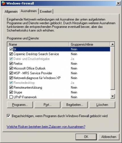 Exportieren Sie Ihre Firewall-Einstellungen.