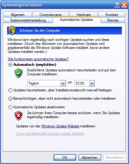 Microsoft patcht XP und Vista durch die Hintertür