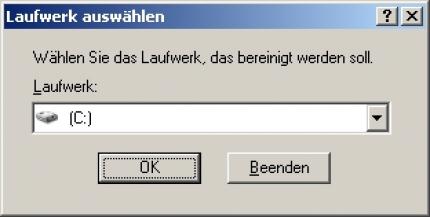 Wählen Sie das Laufwerk aus.