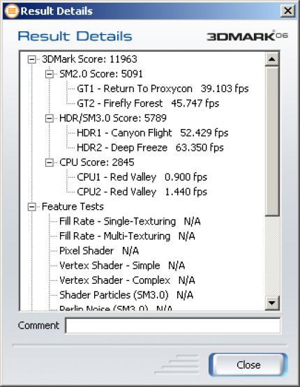 3D Mark 06 mit 806/1.000 MHz, C2D @ 3,2 GHz (Bild: PCGH)