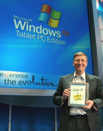 Bill Gates präsentiert den Tablet PC (Bild: Microsoft)