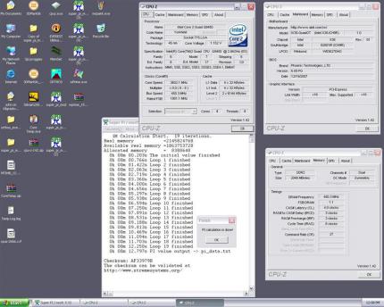 Intels Q9450 meistert Super PIs 1-M-Test in 12,797 Sekunden (Bild: Xtremesystems.org)