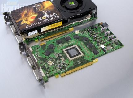 Geforce 8800 GTS 512 G92: Mit und ohne Kühler (Bild: PCGH)