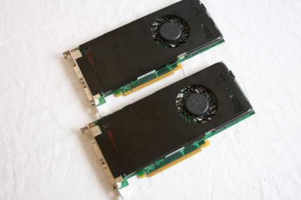 Die beiden Geforce 9600 GT im Referenz-Layout (Bild: pcper.com)