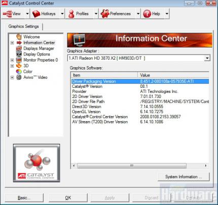 Radeon HD3870 X2: Catalyst-Treiber mit Informationen zur Versionnummer 8.451.2 (Bild: PCGH)