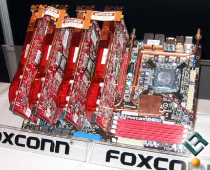 CES 2008: Foxconn zeigt Platine für Quad-Crossfire mit vier HD3870-Karten