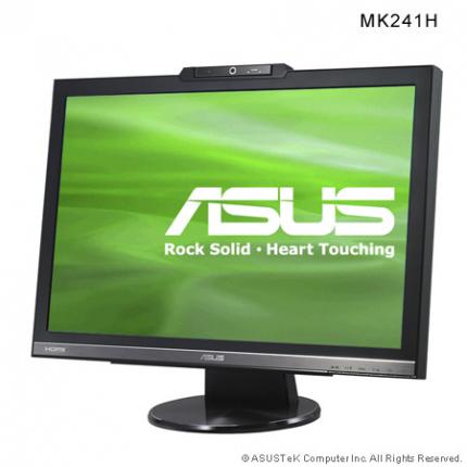Der MK241H ist Asus erster eigener 24-Zoll-TFT-Monitor. Neben Full HD 1080p verfügt er außerdem über eine schwenkbare Webcam sowie zahlreiche Anschlussmöglichkeiten (Bild: Asus.de)