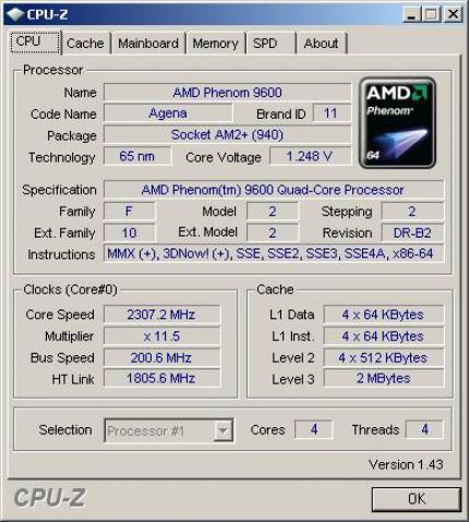 Das Info-Tool CPU-Z in Version 1.44 (Bild: PCGH)