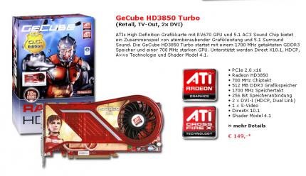Günstiges Angebot einer 3850 auf Alternate