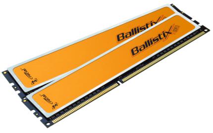 Crucial: Die Ballistix PC3-16000 arbeiten mit 1.000 Megahertz und den Timings 9-9-9-28 (Bild: Crucial)