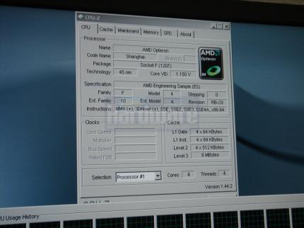 AMD 45nm-Phenom: Die CPU-z-Version 1.44.2 hat noch Geheimnisse vor uns wie den Arbeitstakt, zeigt aber wahrscheinlich die korrekte Kernspannung (Bild: PCGH)