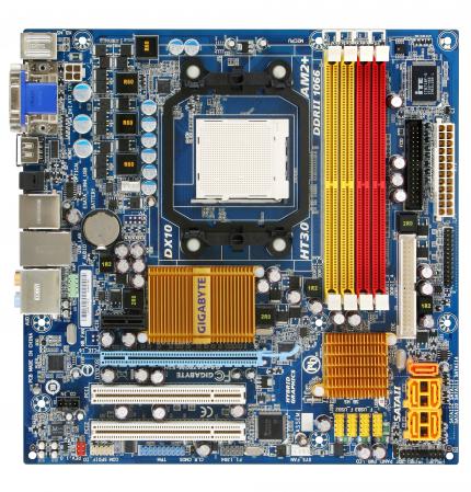 Das Gigabyte MA78GM-S2H mit 780G-Chipsatz (Bild: Gigabyte)