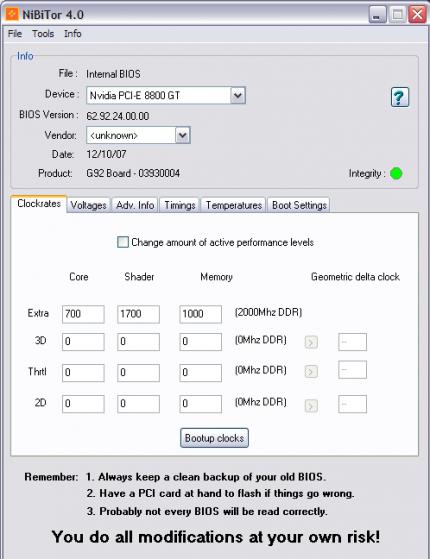NiBiTor 4.0: Bios-Editor für Nvidia Grafikkarten (Bild: PCGH)