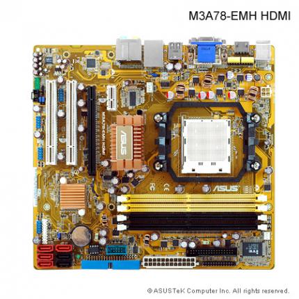 Die meisten der Mikro-ATX-Platinen, wie hier zum Beispiel das 'Asus M3A78-EMH HDMI', arbeiten nicht mit AMDs 125-Watt-CPUs zusammen. (Bild: Asustek)