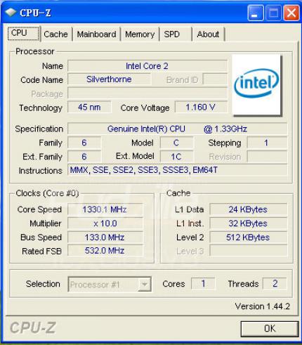Intel Atom: Silverthone mit 1,33 GHz